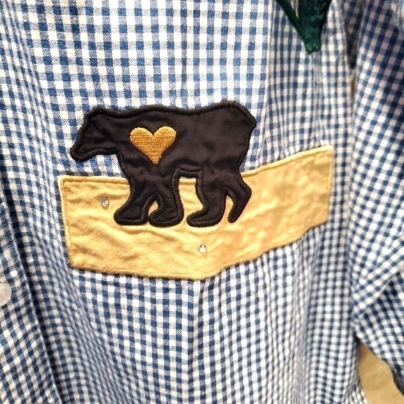 Cabin Core Gingham Applique Art Button-down Shirt - Picture 5 of 7